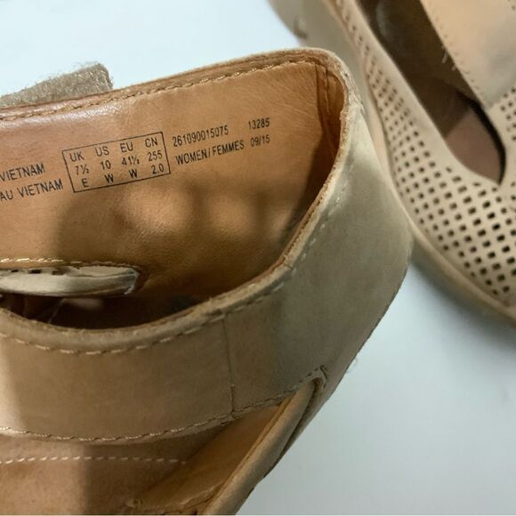 Clarks Reedly Waylin Leather Strap Wedges Heels Sandals 10W - Picture 6 of 10